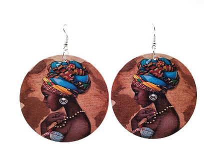 Wood Print Earrings