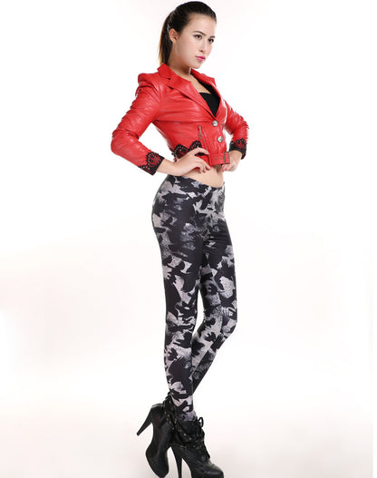 Women Gothic Raven Crow Wild Goose High Waist Punk Rock Pants