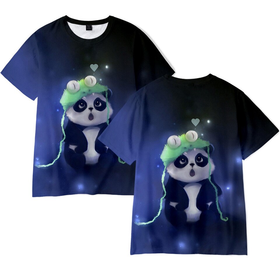 New Men's T-Shirt 3D Panda Print Youth Fashion Personality Cute Short Sleeve Top