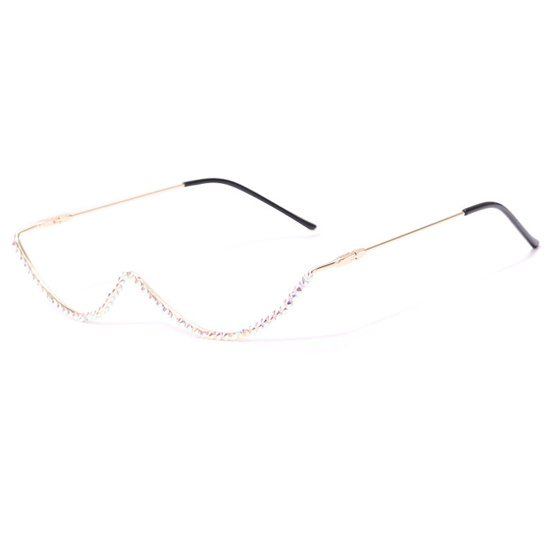 Diamond Steampunk Semicircle Lensless Sunglasses Frame