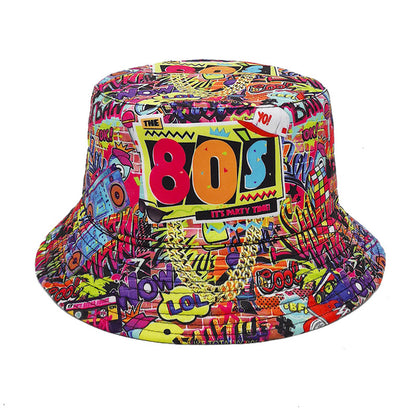 Fashion Retro Nostalgic Tape Pattern Fisherman Hat