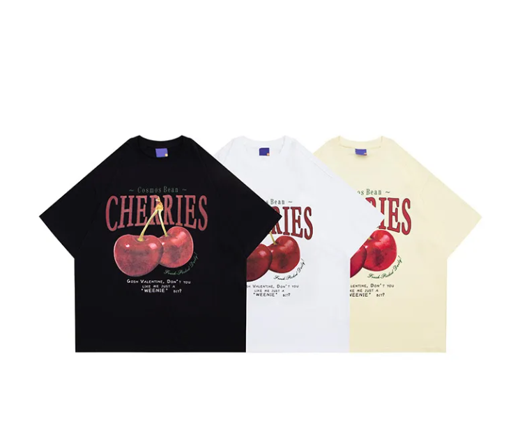 Printed Cherries Short Sleeve T-shirt