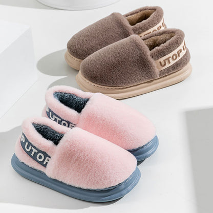 Winter Cotton Thick-soled Plush Slippers