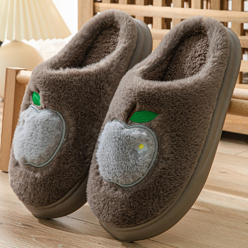 Cotton Slippers For Women Autumn And Winter Indoor Warm And Cute Home Slippers Non-slip Fuzzy Plush Shoes