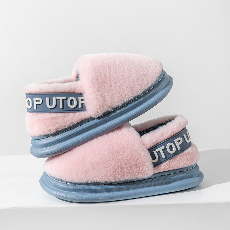 Winter Cotton Thick-soled Plush Slippers