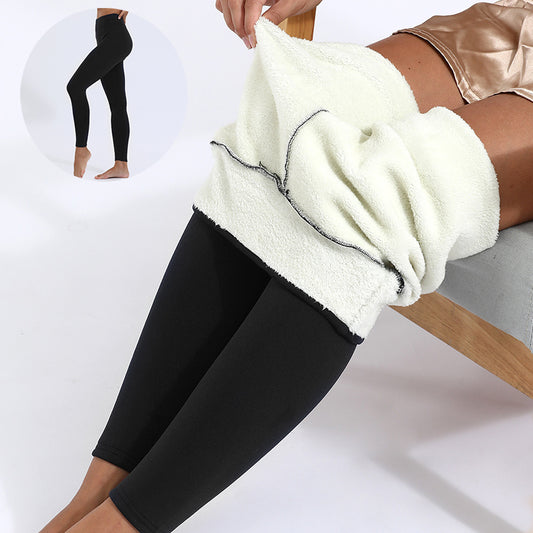 Warm Thick High Stretch Lamb Cashmere Skinny Fitness Woman Pants