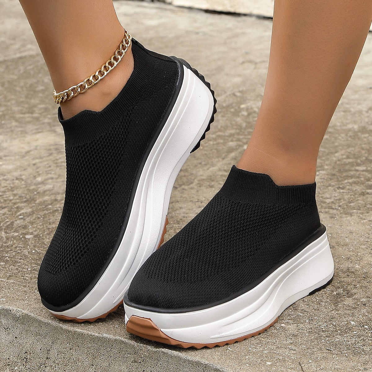 Thick-soled Ankle Sock Shoe