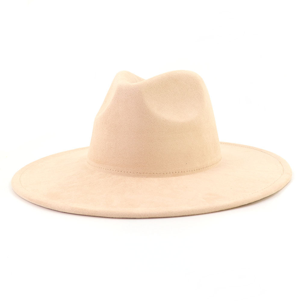 Suede Top Big Brim Flat Edge Gentlemen's Hat