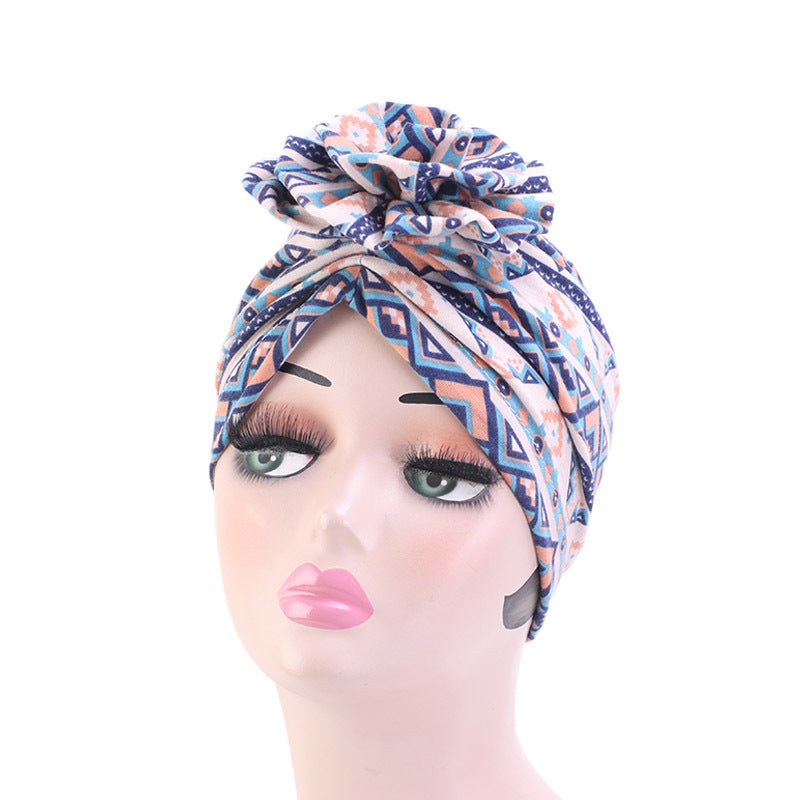 Cotton pan flower bandana hat