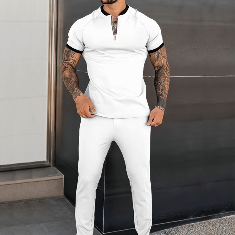 Men's Tailored Trendy Short-sleeved Casual Suit