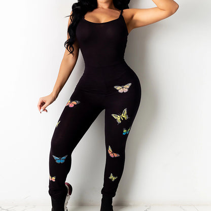 Women's Printed Yoga Butt Lift Jumpsuit