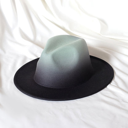 Gradient Color Topper Flat Brim Jazz Top Hat