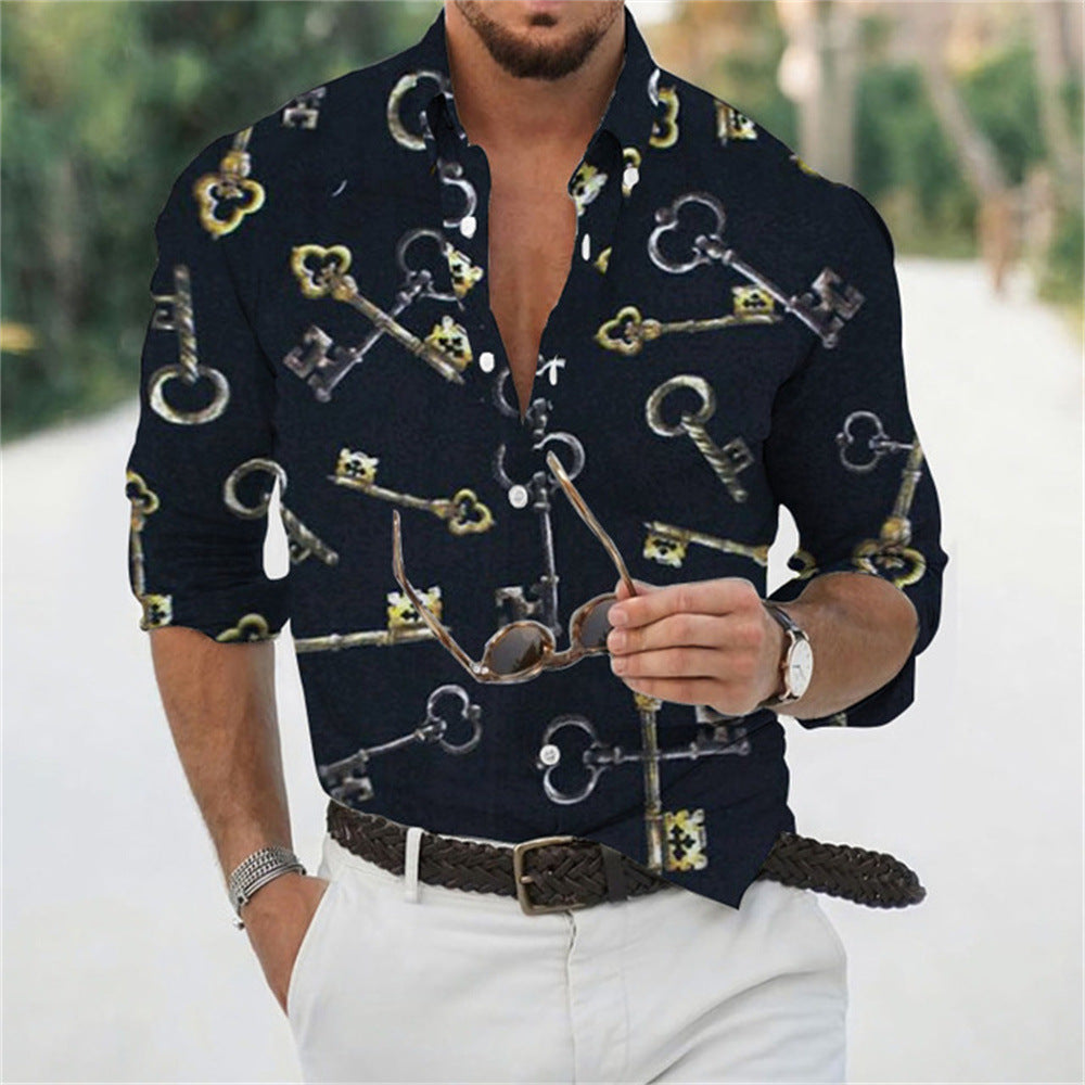 Men's Trendy Thin Ethnic Print Shirts