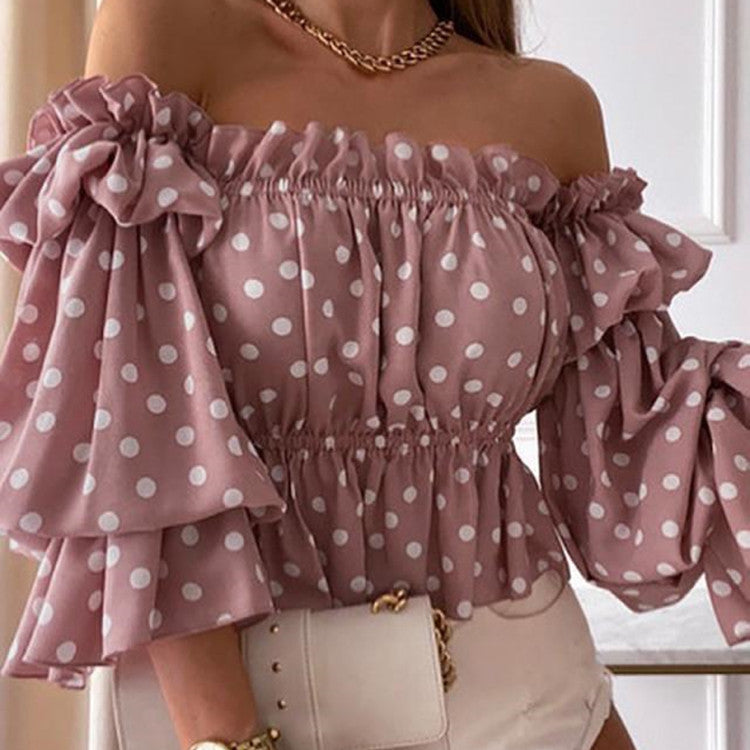 Women Long Sleeve Off Shoulder Blouse