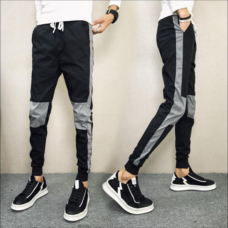 Men Casual Stitching Gradient Pants