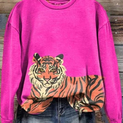 Women's Fashion Tiger Print Sweater