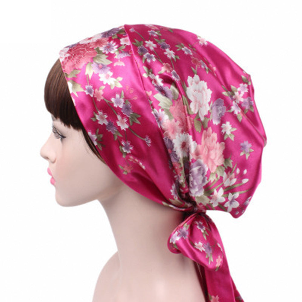 Women's diced printed ribbon bow headdress