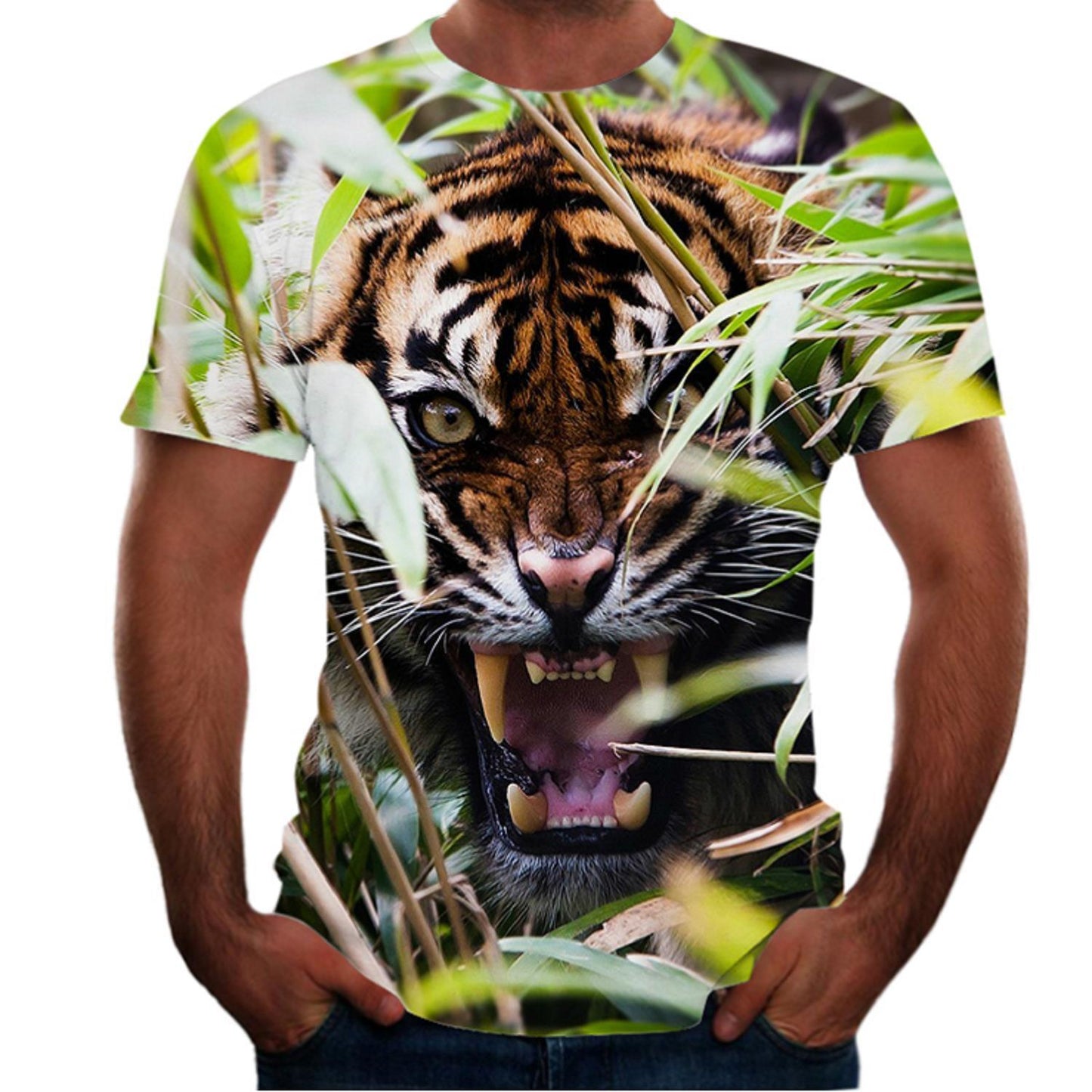 New Animal Print 3d T-shirt Men's Short Sleeve