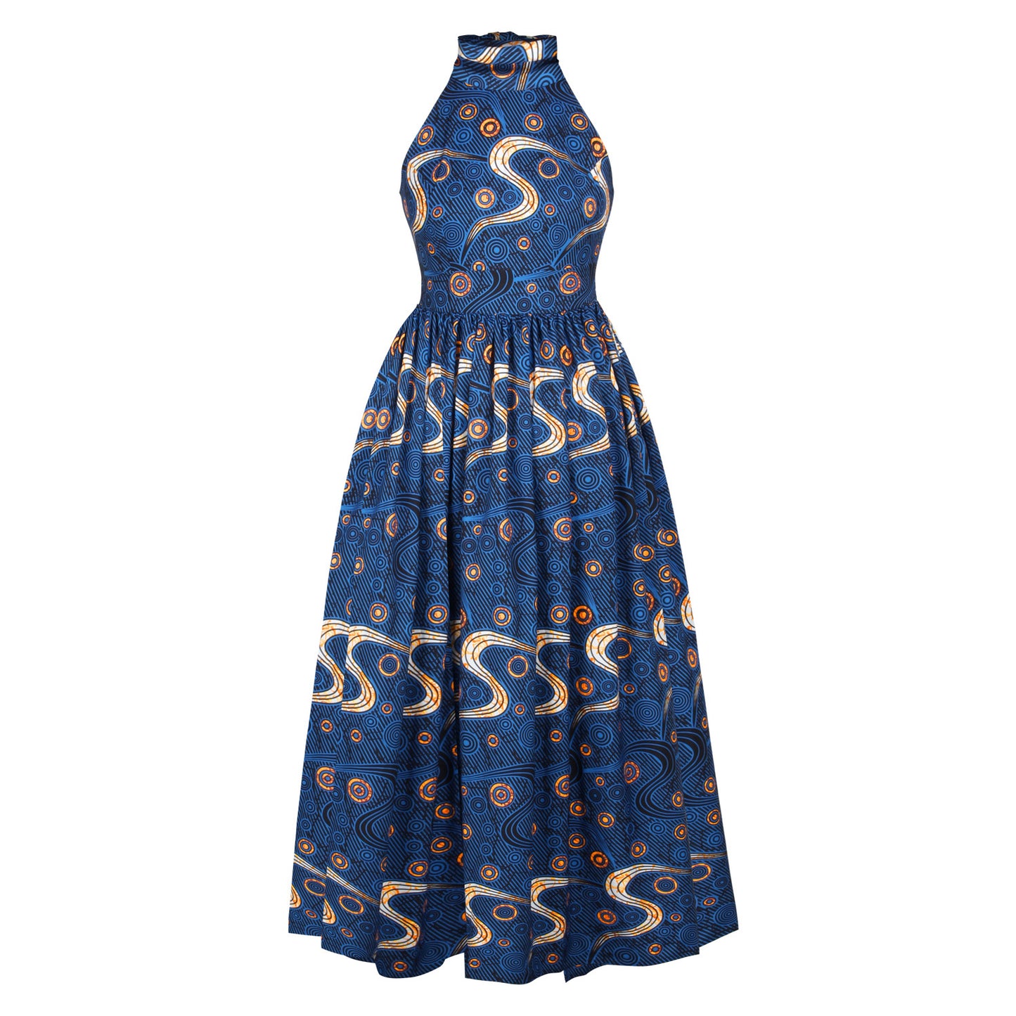 Digital Print Halter Dress