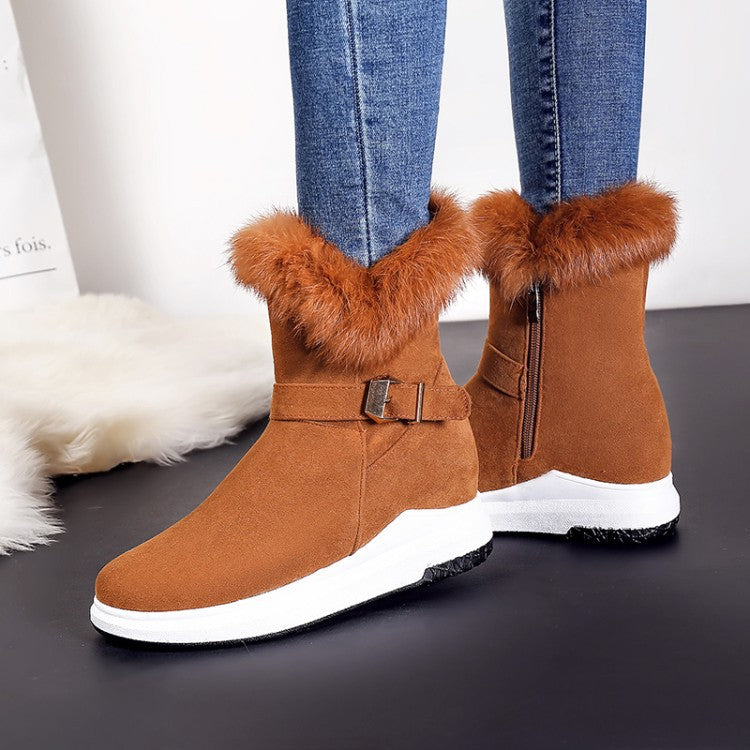 Flat bottom snow warm cotton boots