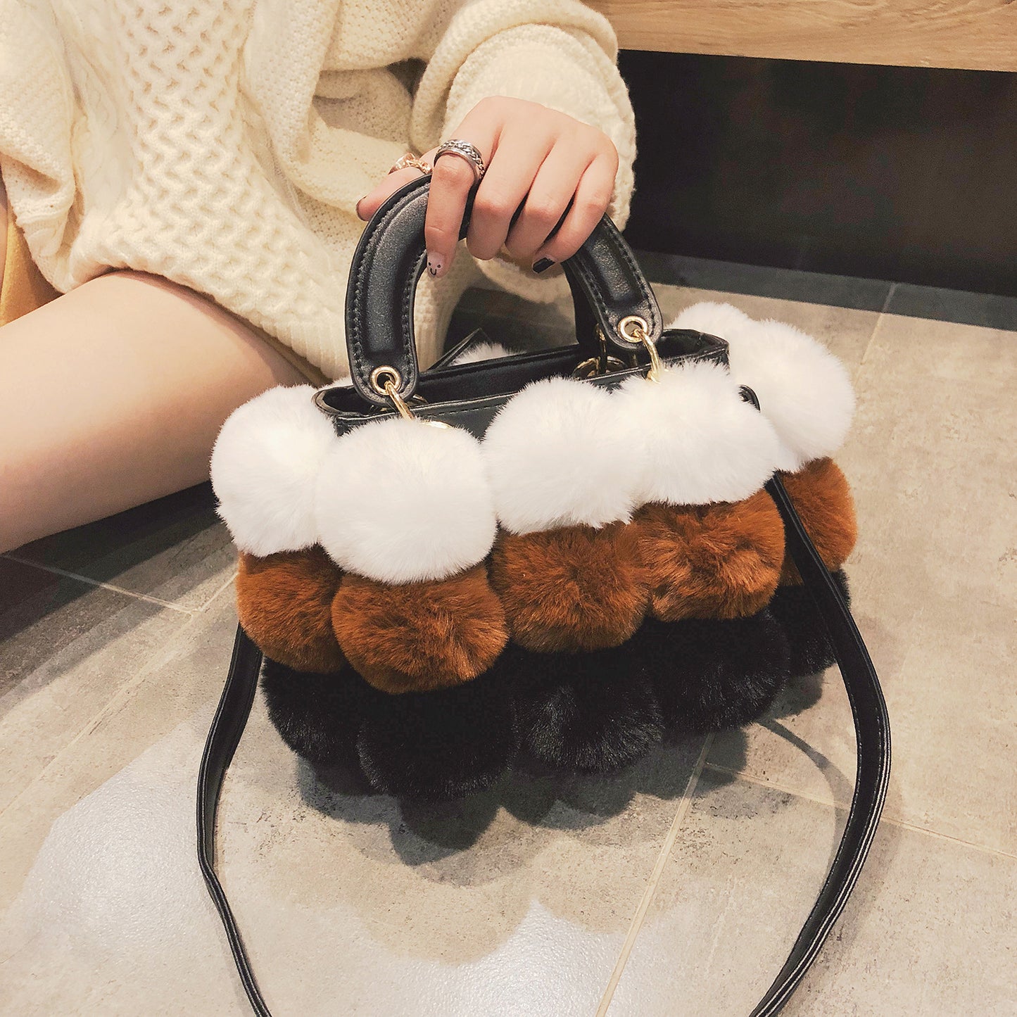 Plush Handbags Winter Plush Shoulder Bag Handbag