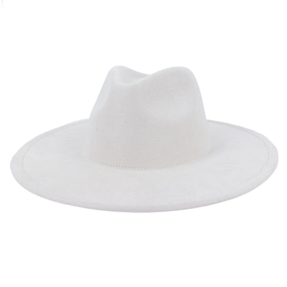 Suede Top Big Brim Flat Edge Gentlemen's Hat