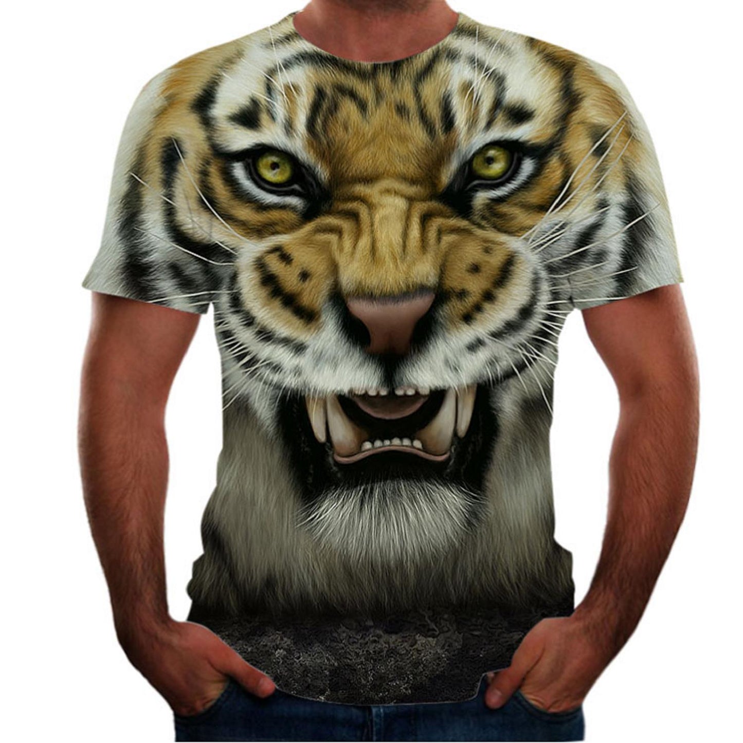 New Animal Print 3d T-shirt Men's Short Sleeve