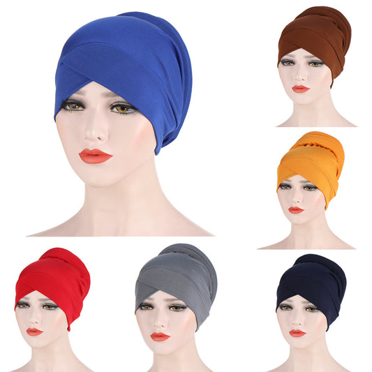 Muslim solid color turban hat