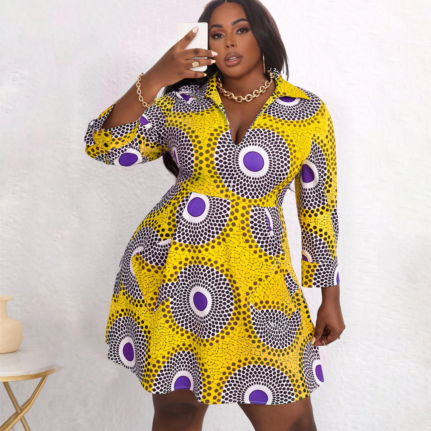 OL Commuter African Tribal Print Pocket Dress Women