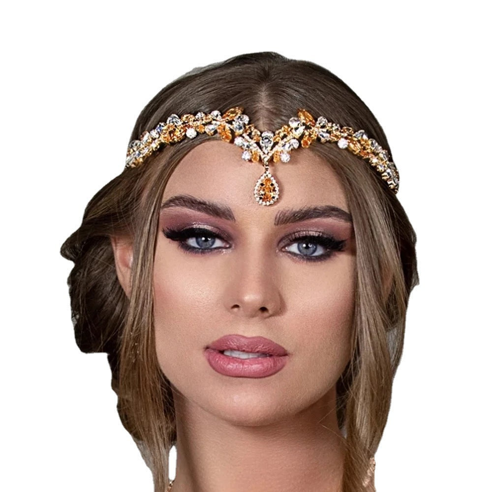 Head Chain Bridal Zircon Headband