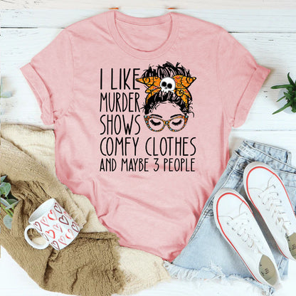 I LIKE MURDER SHOWS  Skull  T-shirt