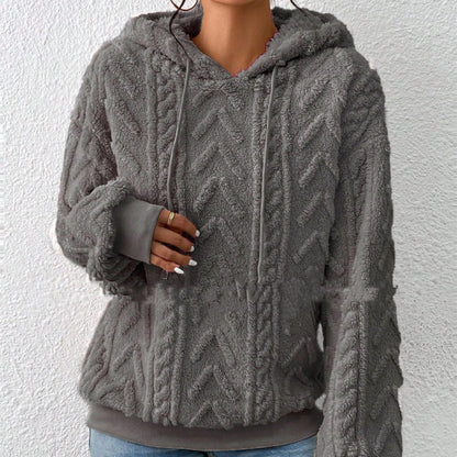 Flannel Hooded Loose Plush Coat