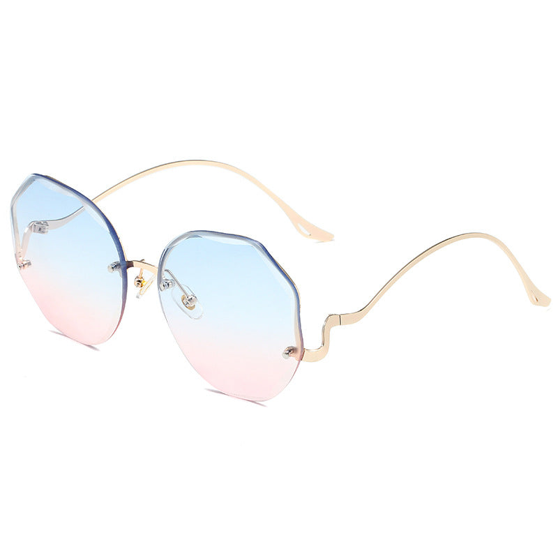 Women's Irregular Rimless Cut Edge Sunglasses