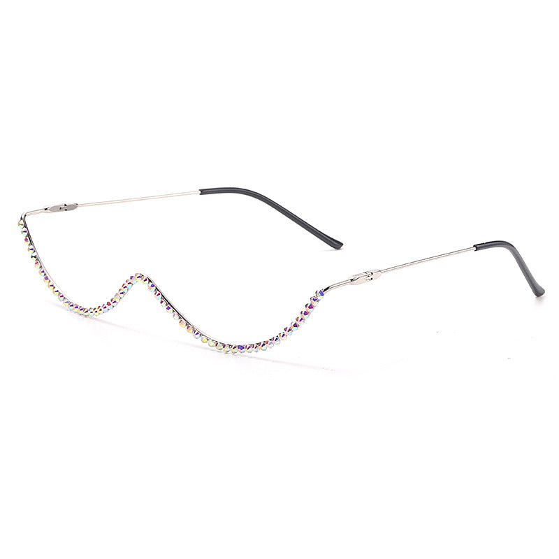 Diamond Steampunk Semicircle Lensless Sunglasses Frame