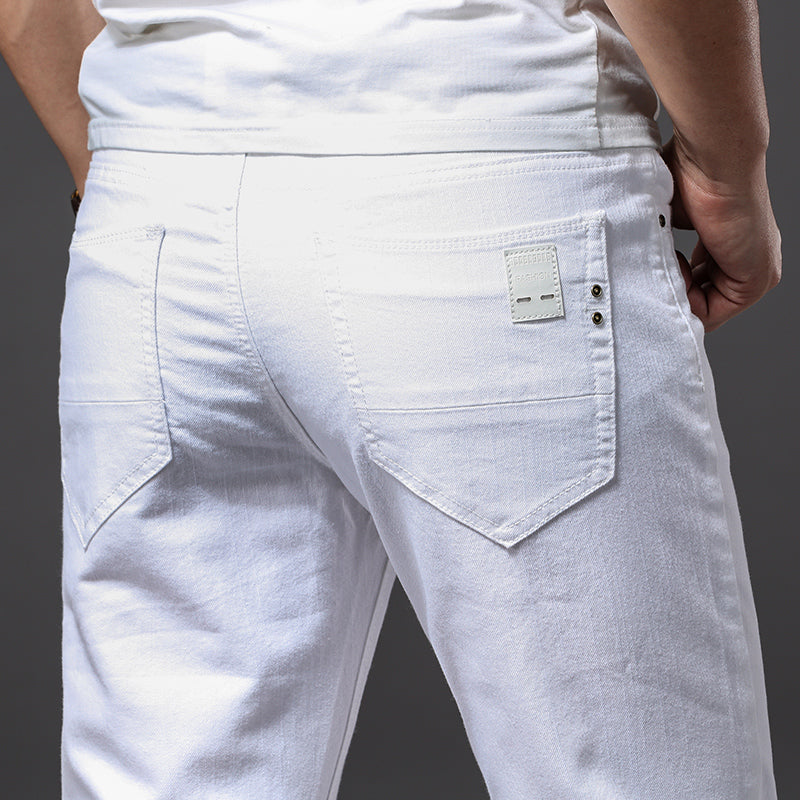 Light-Colored Jeans Men's Loose Straight White Casual Pants