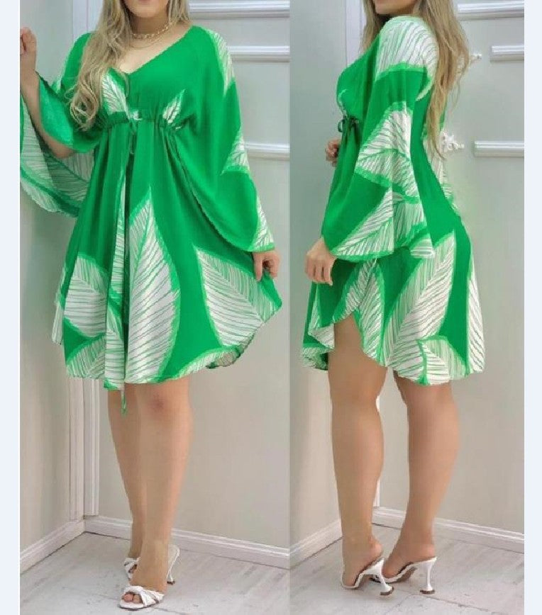 Women's Leaf Print Dress