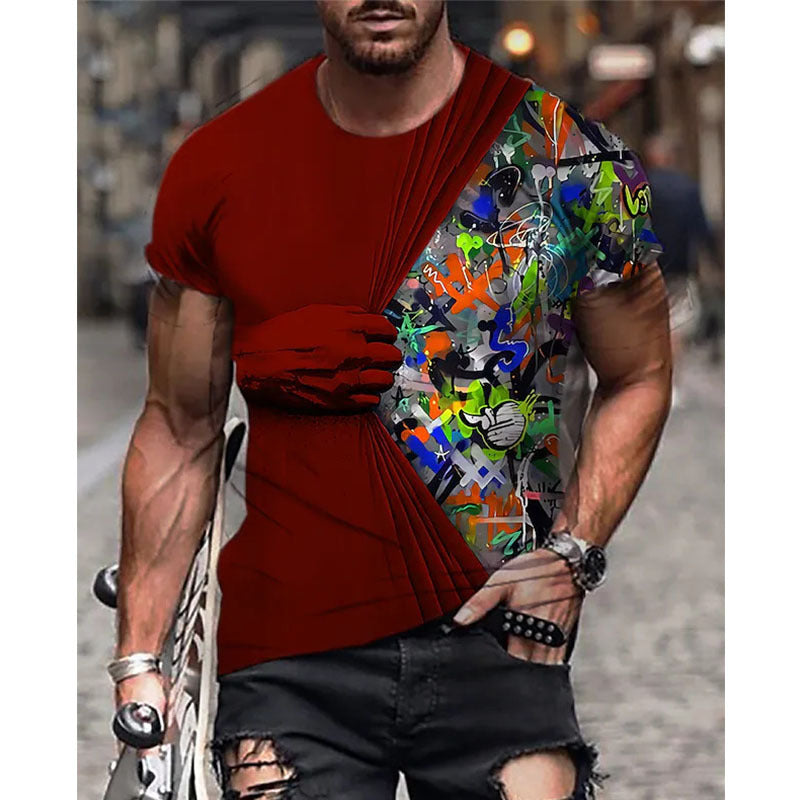 Men's 3D Printed Oversized Short Sleeve T-Shirt