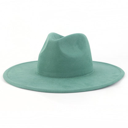 Suede Top Big Brim Flat Edge Gentlemen's Hat