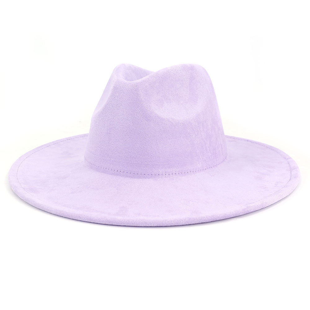 Suede Top Big Brim Flat Edge Gentlemen's Hat