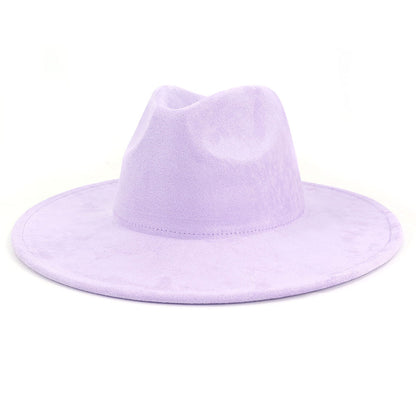 Suede Top Big Brim Flat Edge Gentlemen's Hat