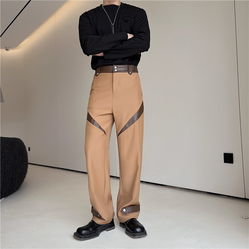 Contrast Color Suit Pants