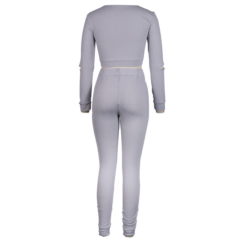 Women's Long-sleeve Blouse Leggings Suit