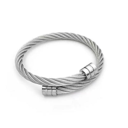 Steel Wire Bracelet Men's Hip Hop Punk Open Elastic Ornament Fashion