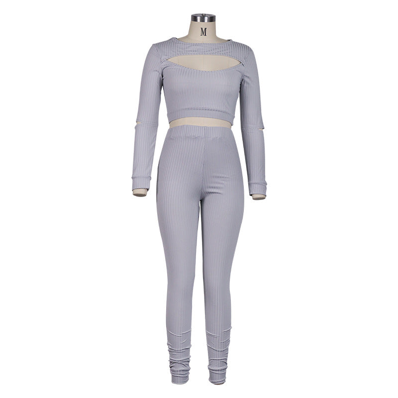 Women's Long-sleeve Blouse Leggings Suit