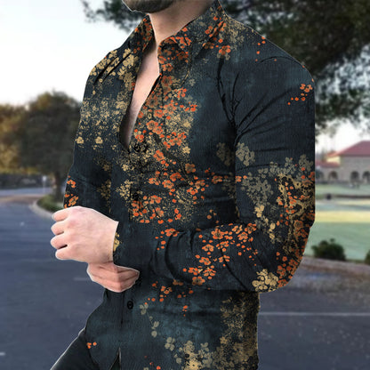 Fashion Vintage Printed Men's Shirt