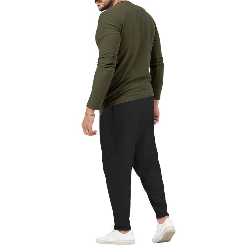 Men's Sports Long Sleeve Trousers Suit