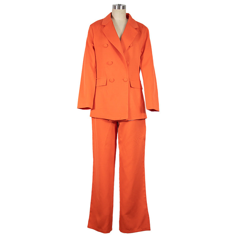 Women's Fashionable Jacket Wide-leg Pants Suit