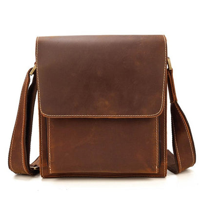 MEN'S Vintage Crazy Horse Leather Bag IPad Cow Leather