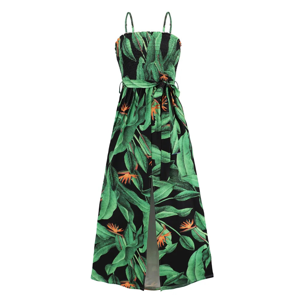 Floral Women Dresses Printed Spaghetti Strap