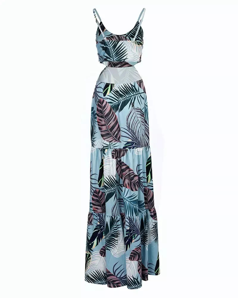 Floral Women Dresses Printed Spaghetti Strap